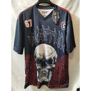 Eighty Brand Celestial Mesh Jersey NWT Medium Loose Fit Skull Roses Gothic 67